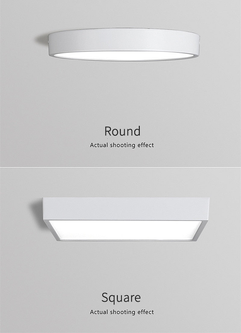 Surface Mounted LED Ceiling Lamp Ultra-thin Simple Round/Square Downlight 5W 8W 16W 30W Bathroom Corridor Panel Lights AC85-265V