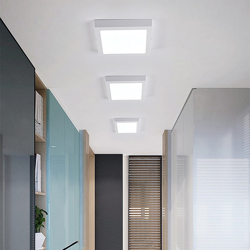 Surface Mounted LED Ceiling Lamp Ultra-thin Simple Round/Square Downlight 5W 8W 16W 30W Bathroom Corridor Panel Lights AC85-265V