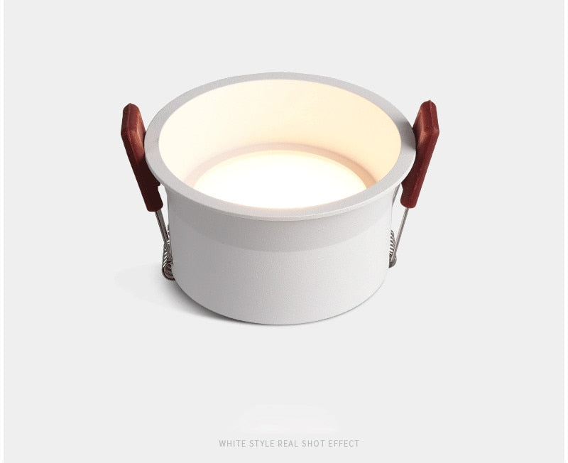 Angle Adjustable Deep Anti-Glare LED COB Recessed Downlight 5W 7W 12W 15W Round White LED Ceiling Spot Light Pic Background