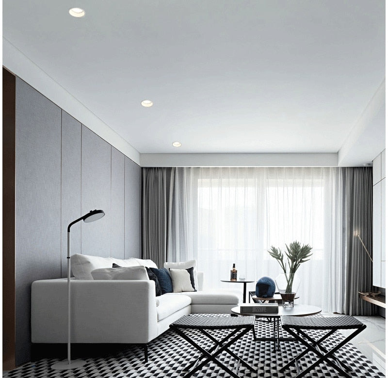 Angle Adjustable Deep Anti-Glare LED COB Recessed Downlight 5W 7W 12W 15W Round White LED Ceiling Spot Light Pic Background