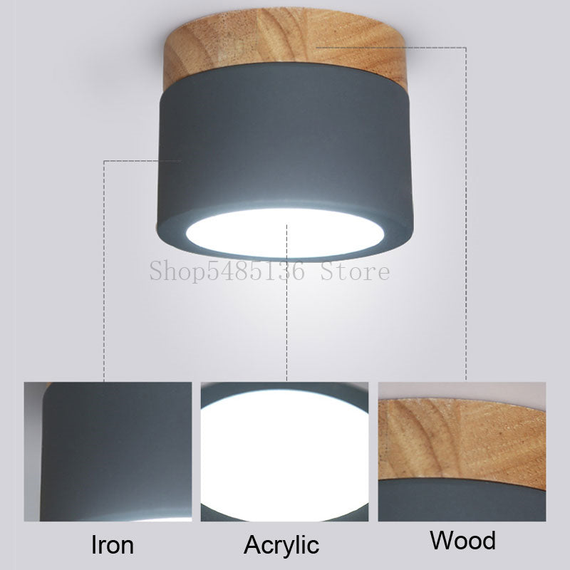 Nordic Wood Ceiling Lights Led Iron Wooden Ceiling Lighting Kitchen Bar Bedroom Stair Lamp Modern Spot Light Corridor Home Decor