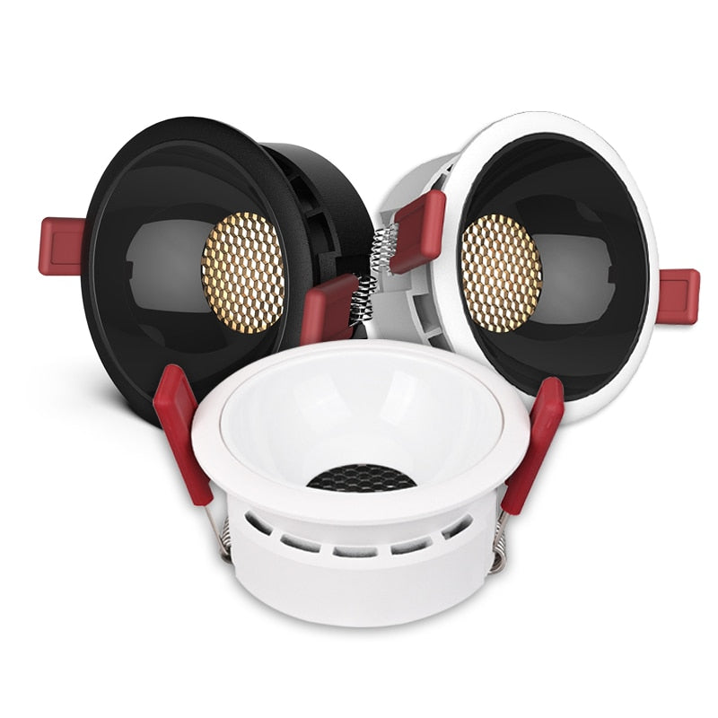 Anti-glare Recessed Ceiling Downlight lamp 7W 12W 18W 20W honeycomb cob led spot lights Ceiling Fixtures Lighting 85-265V