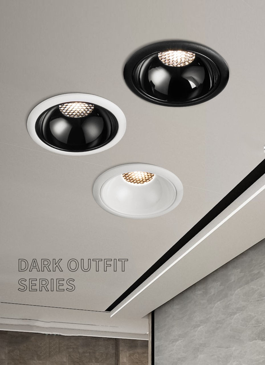 Anti-glare Recessed Ceiling Downlight lamp 7W 12W 18W 20W honeycomb cob led spot lights Ceiling Fixtures Lighting 85-265V