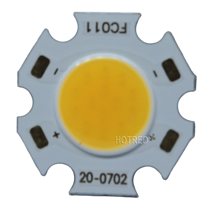 Rounded LED COB Light Source 10pcs/lot 3W 5W 7W Chip On Board 20mm Diameter for Spotlight Downlight Red Blue Green White Bulbs