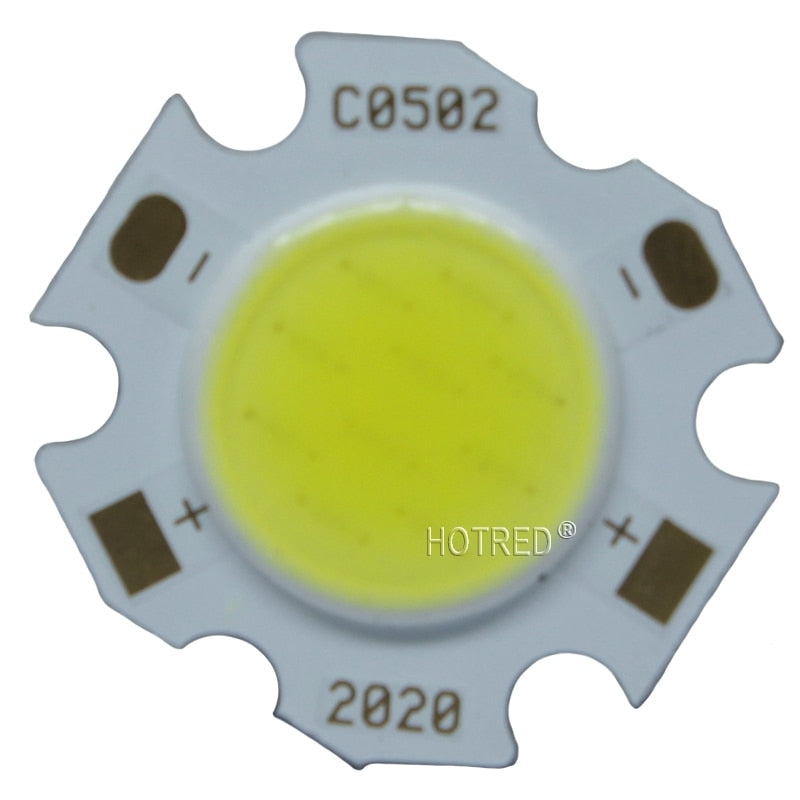 Rounded LED COB Light Source 10pcs/lot 3W 5W 7W Chip On Board 20mm Diameter for Spotlight Downlight Red Blue Green White Bulbs