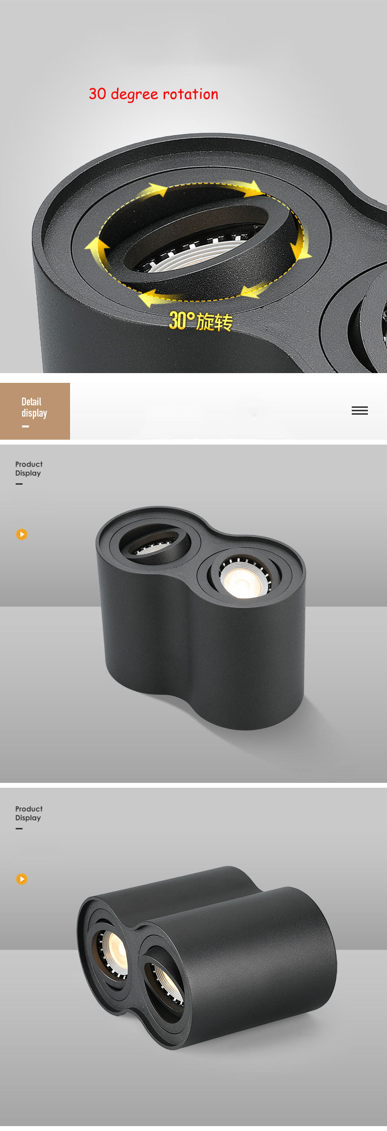 Ceiling LED Adjustable Spot Lights With 5W 10W GU10 Dimmable Bulbs Surface Mount Spotlight For Living Room Kitchen 230V Fixtures