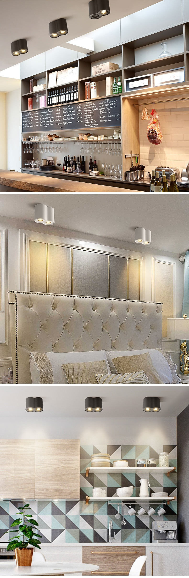 Ceiling LED Adjustable Spot Lights With 5W 10W GU10 Dimmable Bulbs Surface Mount Spotlight For Living Room Kitchen 230V Fixtures