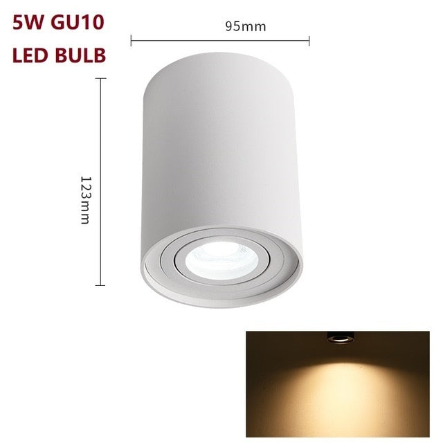Ceiling LED Adjustable Spot Lights With 5W 10W GU10 Dimmable Bulbs Surface Mount Spotlight For Living Room Kitchen 230V Fixtures