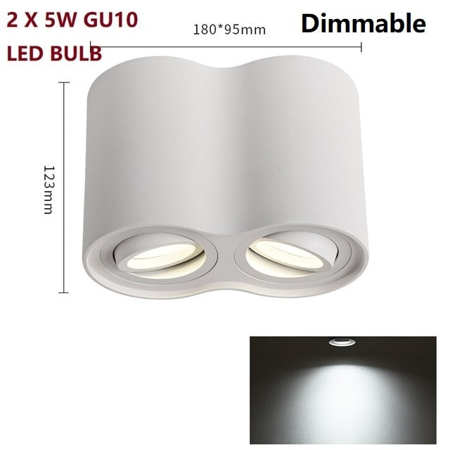 Ceiling LED Adjustable Spot Lights With 5W 10W GU10 Dimmable Bulbs Surface Mount Spotlight For Living Room Kitchen 230V Fixtures
