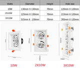 Recessed Dimmable COB LED Downlights 10W 20W 30W LED Ceiling Spot Lights 85-265V LED Ceiling Lamps Warm Cold White Indoor Lighting