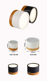 LED Flush Mount Downlight, Ceiling Mount Accent Lighting Imitation Wood 5W 7W 9W 12W 15W Ideal for Hallway Gallery Picture 220V