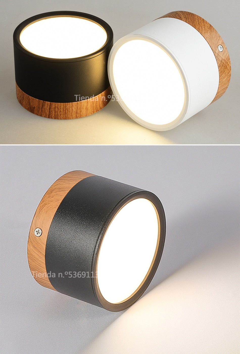 LED Flush Mount Downlight, Ceiling Mount Accent Lighting Imitation Wood 5W 7W 9W 12W 15W Ideal for Hallway Gallery Picture 220V