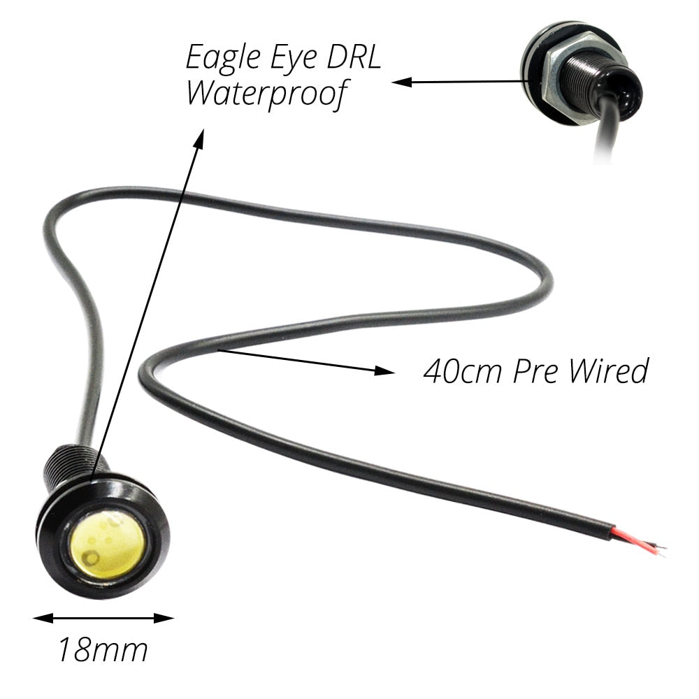 DC 12V Eagle Eye Led Daytime Running Lights Backup Auto Motor Parking Signal Lamp Waterproof Day Light Bulb White Red Blue