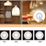 LED Puck Lights Close Wardrobe Stair Hallway Night Lamp 2 Colors Wireless Dimmable Touch Sensor Under Kitchen Cabinets Lights