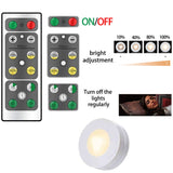 LED Puck Lights Close Wardrobe Stair Hallway Night Lamp 2 Colors Wireless Dimmable Touch Sensor Under Kitchen Cabinets Lights