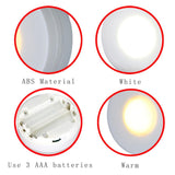 LED Puck Lights Close Wardrobe Stair Hallway Night Lamp 2 Colors Wireless Dimmable Touch Sensor Under Kitchen Cabinets Lights