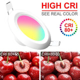 Dimmable LED Downlight 5/10/12W Spot Light Round Down Light 220V 110V Recessed Spot Ceiling Light Color Changing Lamp for Room