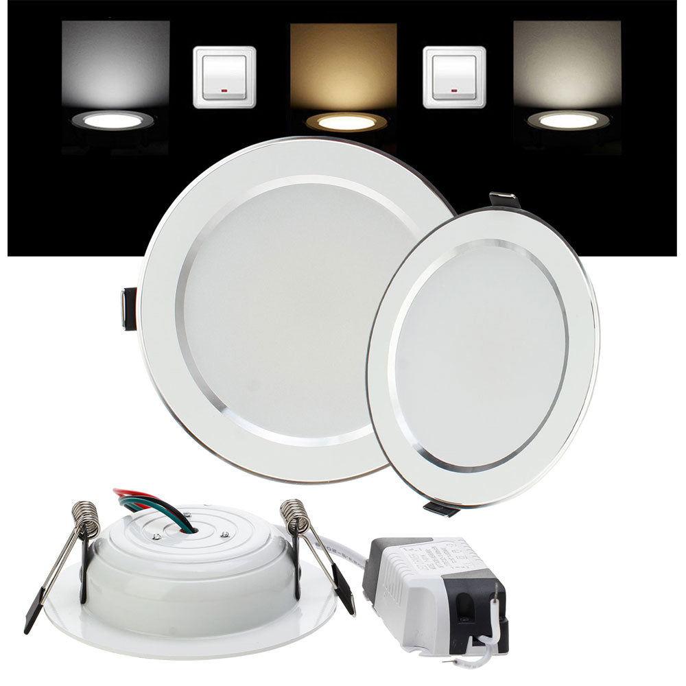 LED Downlight 3W 5W 7W 9W 12W 15W 18W Round Recessed Lamp 85-265V Cool+Neutral+Warm White Led Bulb Indoor LED Spot Lighting