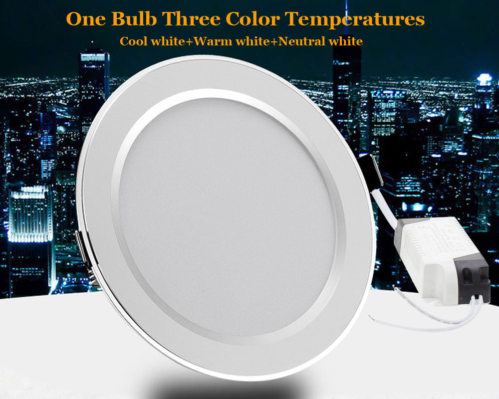 LED Downlight 3W 5W 7W 9W 12W 15W 18W Round Recessed Lamp 85-265V Cool+Neutral+Warm White Led Bulb Indoor LED Spot Lighting