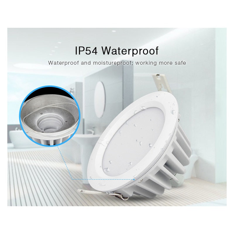 Miboxer 6W RGB+CCT Waterproof LED Downlight FUT063 AC 100V-240V Round Brightness adjustable LED Ceiling Spotlight