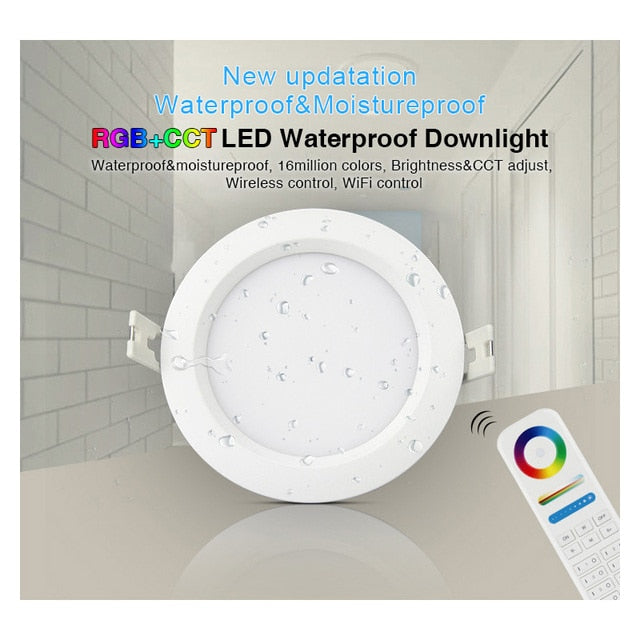 Miboxer 6W RGB+CCT Waterproof LED Downlight FUT063 AC 100V-240V Round Brightness adjustable LED Ceiling Spotlight