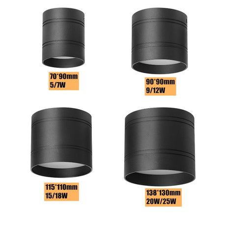 Dimmable LED Ceiling Downlight 5W/7W/9W/12W/15W/18W/25W No-hole LED Spotlight Decoration Ceiling Light Home Lighting