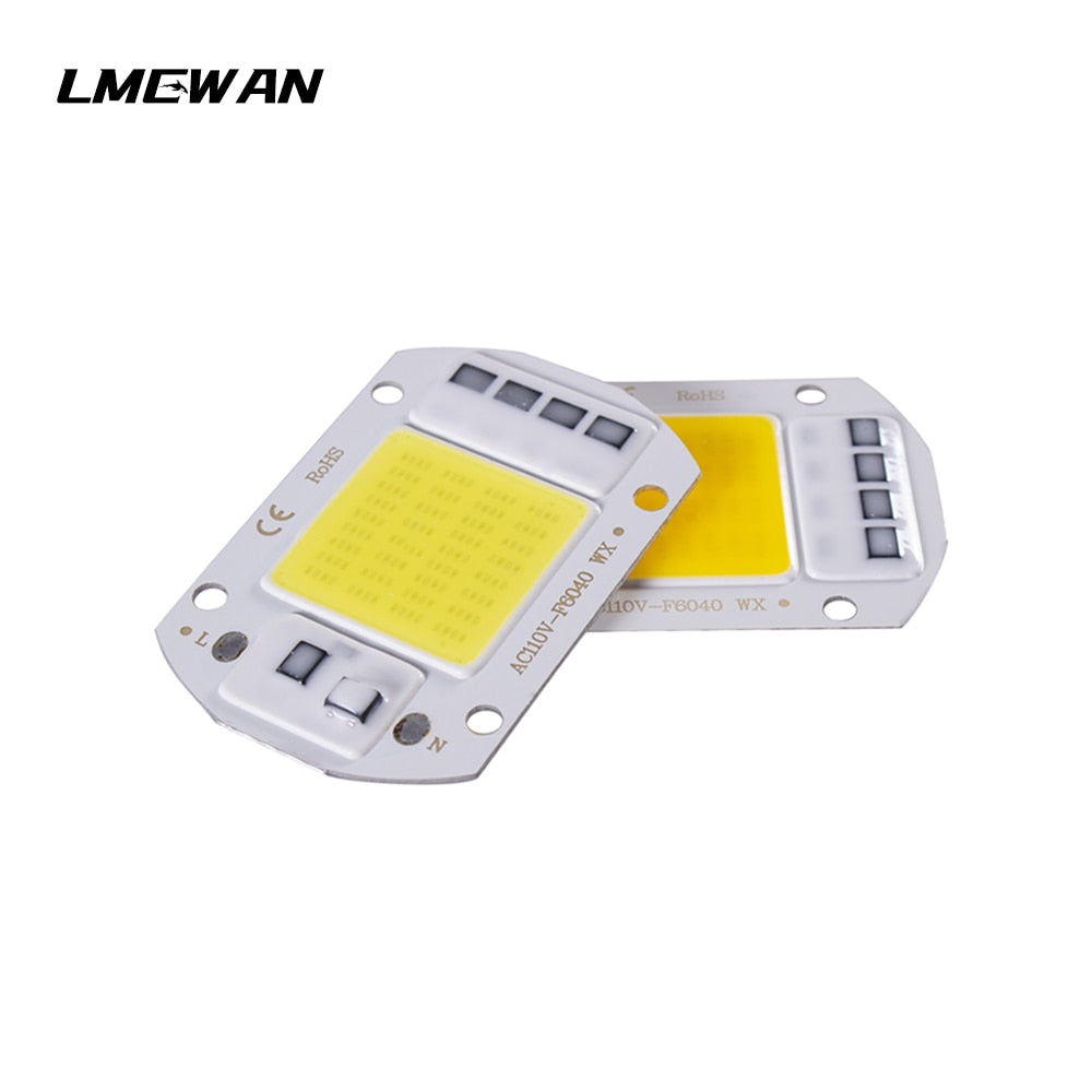 COB LED chip AC 220V 20W 30W 50W smart without driver DIY LED downlight floodlight spotlight chip light outdoor lighting