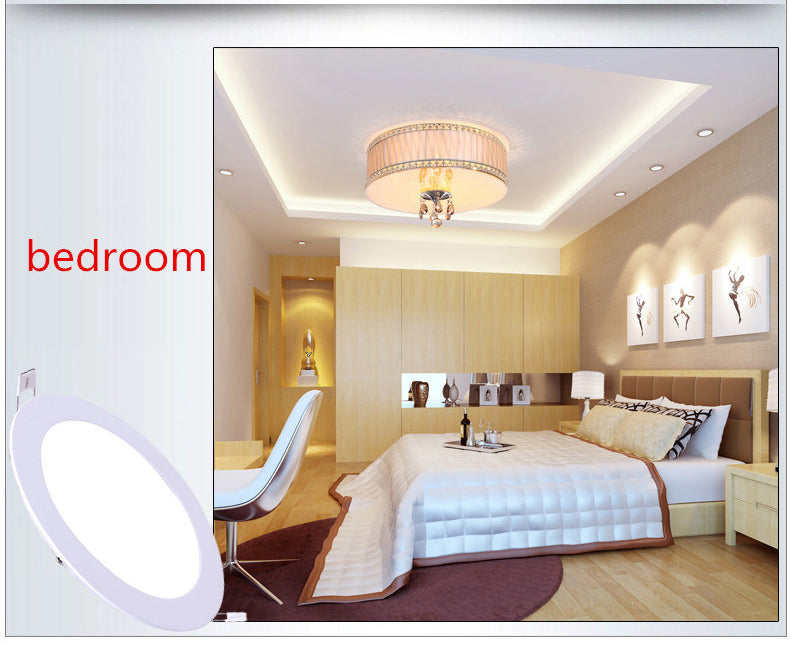 Ultra Thin Led Panel Downlight 3w 6w 9w 12w 15w 18w LED Round Ceiling Light Built-in AC85-265V LED Panel Light SMD2835