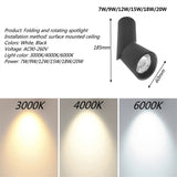 Dimmable Rotating LED Downlights 7W/9W/12W/15W/18W/20W COB LED Ceiling Spot Lights AC110-220V LED Wall Lamp  Indoor Lighting