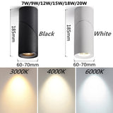 Dimmable Rotating LED Downlights 7W/9W/12W/15W/18W/20W COB LED Ceiling Spot Lights AC110-220V LED Wall Lamp  Indoor Lighting