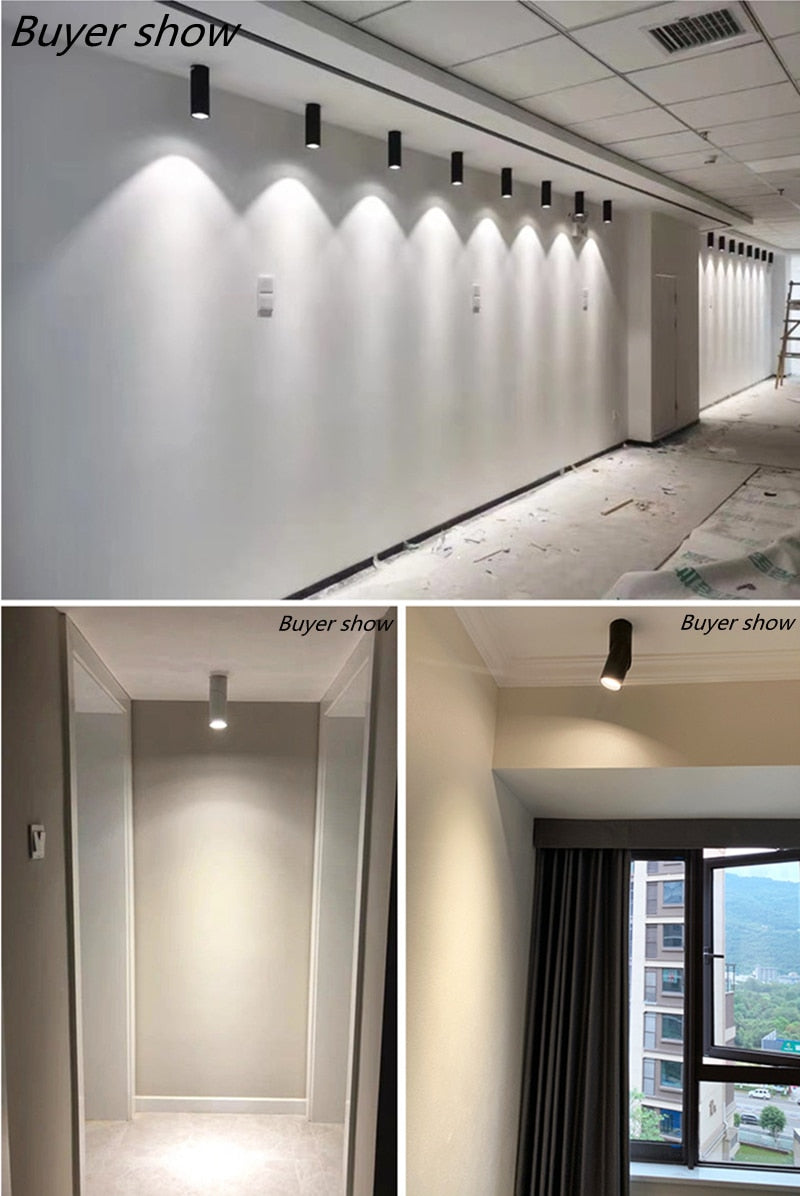 Dimmable Rotating LED Downlights 7W/9W/12W/15W/18W/20W COB LED Ceiling Spot Lights AC110-220V LED Wall Lamp  Indoor Lighting