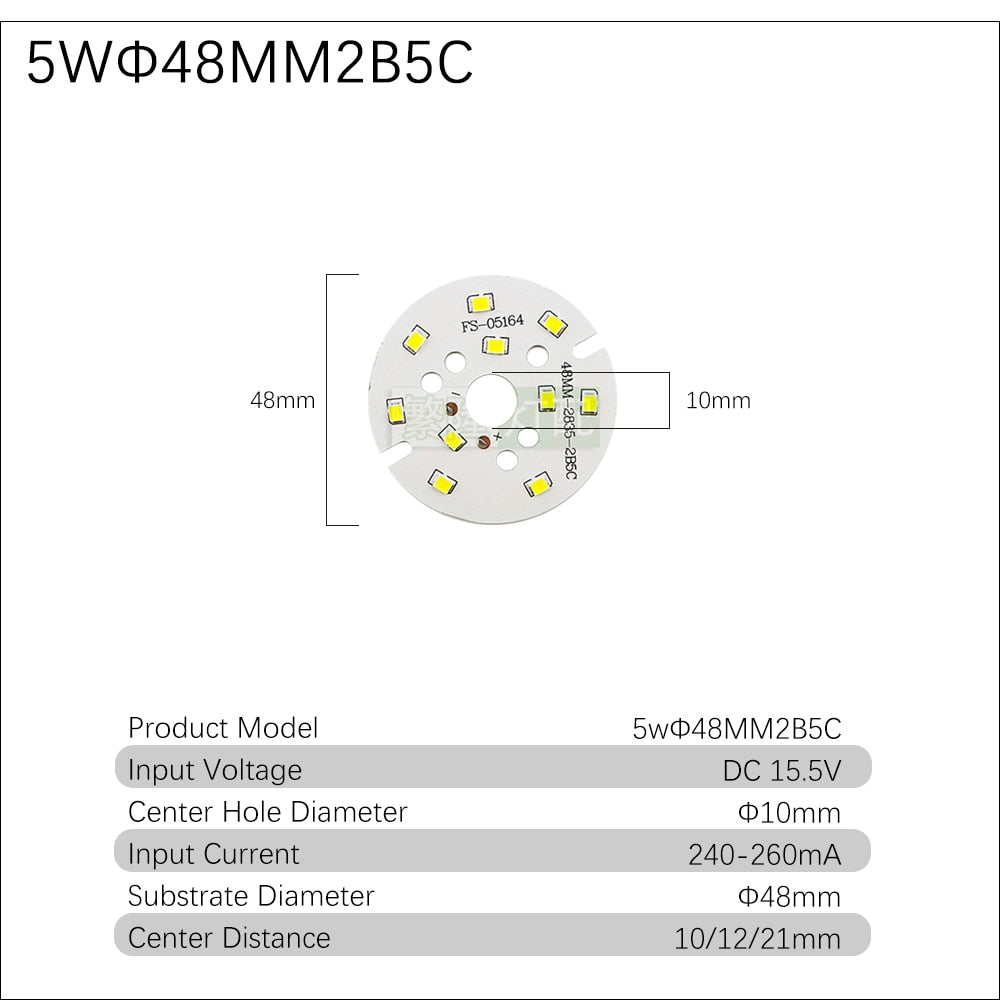 Downlight 10pcs/lot 2835 SMD LED Chip 3W 5W 7W 9W 12W 18W 24W Light Board 240-260mA Accessories Lamp Bead Light Board For LED Downlight