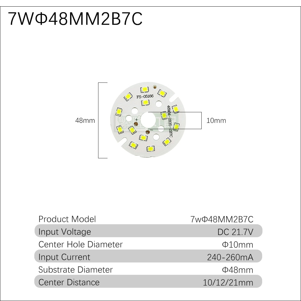 Downlight 10pcs/lot 2835 SMD LED Chip 3W 5W 7W 9W 12W 18W 24W Light Board 240-260mA Accessories Lamp Bead Light Board For LED Downlight