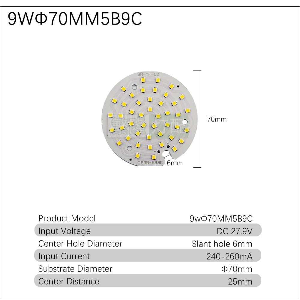 Downlight 10pcs/lot 2835 SMD LED Chip 3W 5W 7W 9W 12W 18W 24W Light Board 240-260mA Accessories Lamp Bead Light Board For LED Downlight