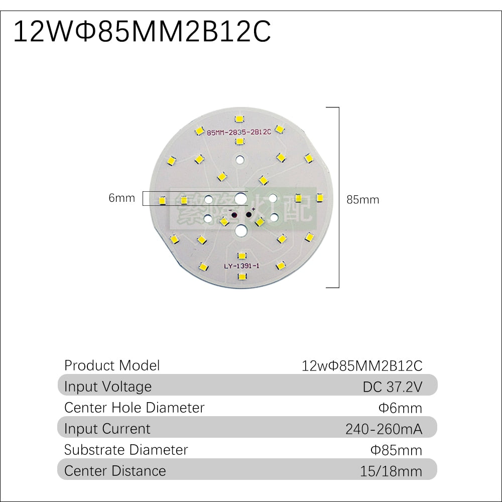 Downlight 10pcs/lot 2835 SMD LED Chip 3W 5W 7W 9W 12W 18W 24W Light Board 240-260mA Accessories Lamp Bead Light Board For LED Downlight