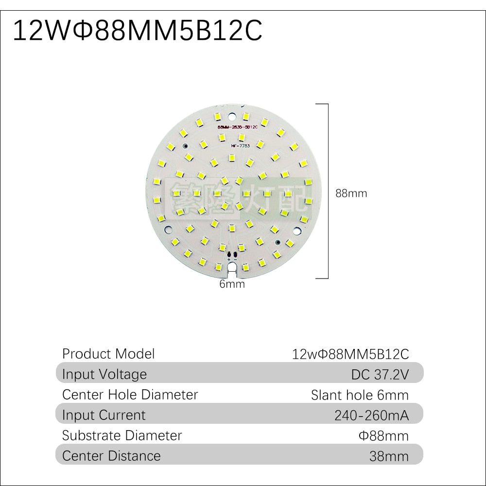 Downlight 10pcs/lot 2835 SMD LED Chip 3W 5W 7W 9W 12W 18W 24W Light Board 240-260mA Accessories Lamp Bead Light Board For LED Downlight