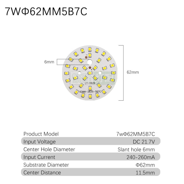 Downlight 10pcs/lot 2835 SMD LED Chip 3W 5W 7W 9W 12W 18W 24W Light Board 240-260mA Accessories Lamp Bead Light Board For LED Downlight