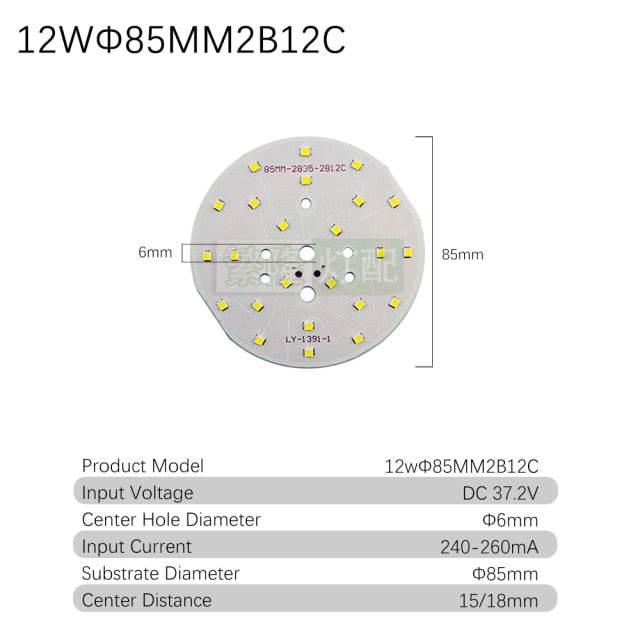Downlight 10pcs/lot 2835 SMD LED Chip 3W 5W 7W 9W 12W 18W 24W Light Board 240-260mA Accessories Lamp Bead Light Board For LED Downlight