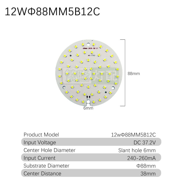 Downlight 10pcs/lot 2835 SMD LED Chip 3W 5W 7W 9W 12W 18W 24W Light Board 240-260mA Accessories Lamp Bead Light Board For LED Downlight