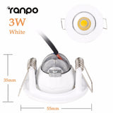 Recessed LED Ceiling Light Mini 3W COB Downlight Spotlight Bulb Lamp Aluminum Home Lighting Warm Spot Light Cool White AC 85-265V