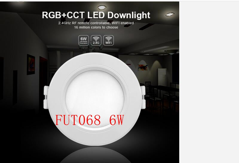 MIBOXER 6W 15W LED Downlight FUT063 FUT068 FUT069 RGB+CCT Waterproof 2.4ghz remote smartphone APP Dimmable Ceiling AC110V 220V