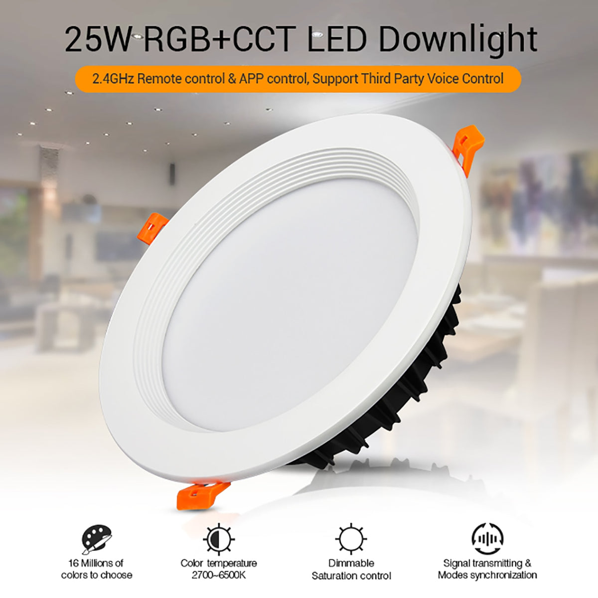 RGB+CCT LED Downlight Spotlight 6W/9W/12W/15W/18W/25W Spotlight White Light