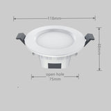 Smart Bluetooth LED Downlight 5W Dimming RGB Warm Cool Light Color Changing Ceiling Spot Lights Support IOS Android APP Control