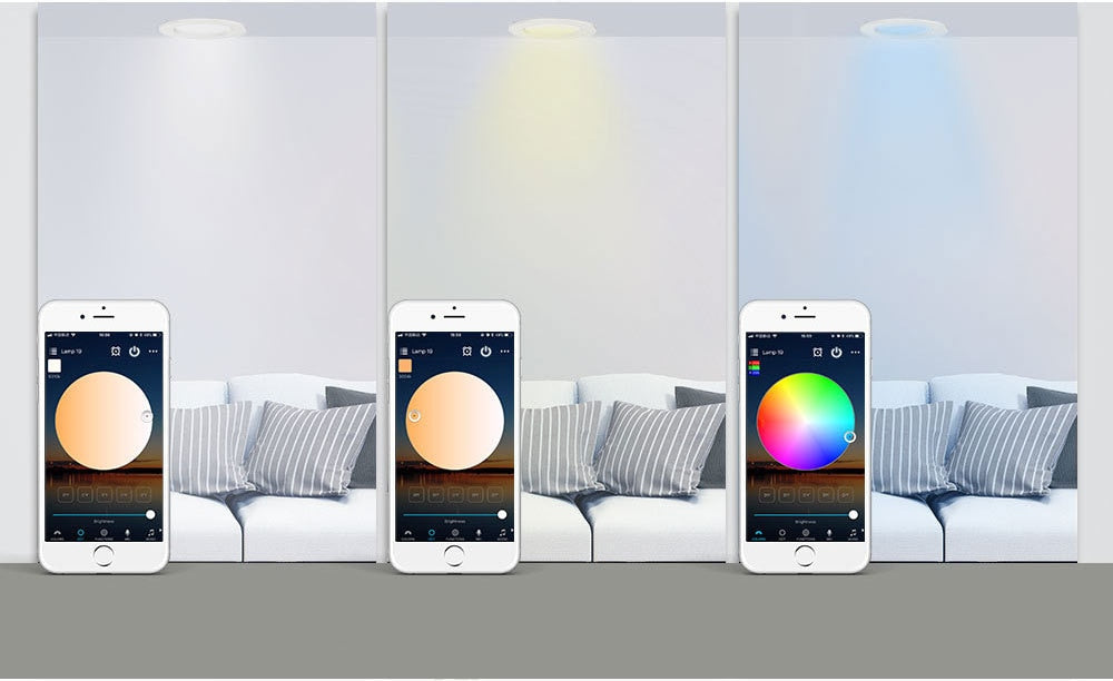 Smart Bluetooth LED Downlight 5W Dimming RGB Warm Cool Light Color Changing Ceiling Spot Lights Support IOS Android APP Control