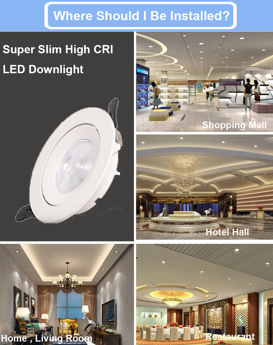 GD 1pc 5W 10W 15W 20W LED Recessed DownLight COB Super Slim LED Spot AC220V Driverless LED Recessed Ceiling Lamp For Home Decor