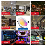 Smart LED Downlight 5W 9W RGB CCT AC110V 220V Dimmable Led Panel Light Round Compatible With APP Remote/Mobile Bluetooth Control