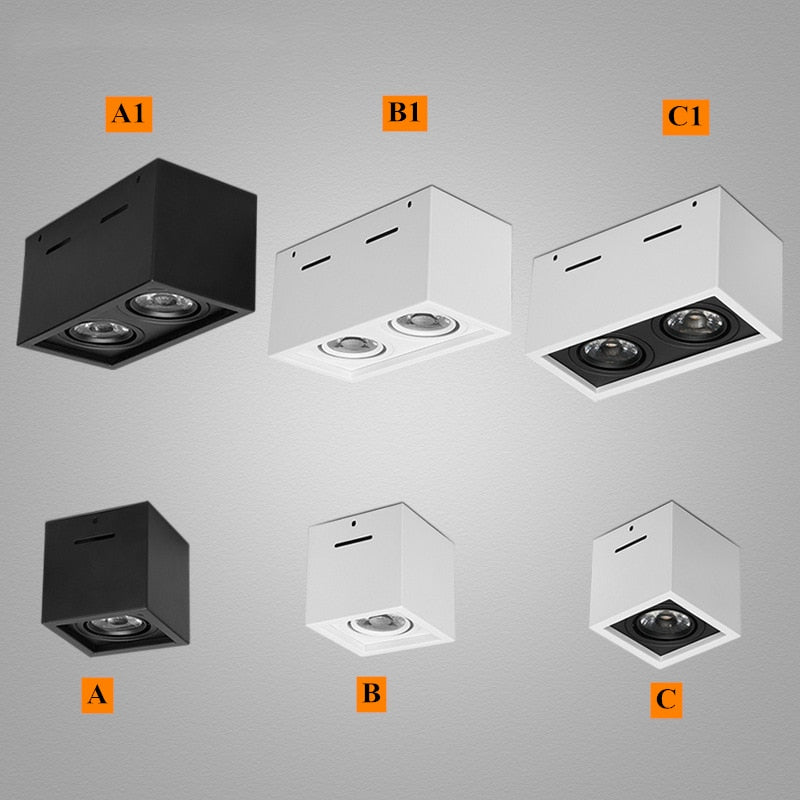 White Black High quality Surface Mounted adjustment LED COB dimmable Downlights ac85-265V 10W 20W LED Ceiling Lamp Spot