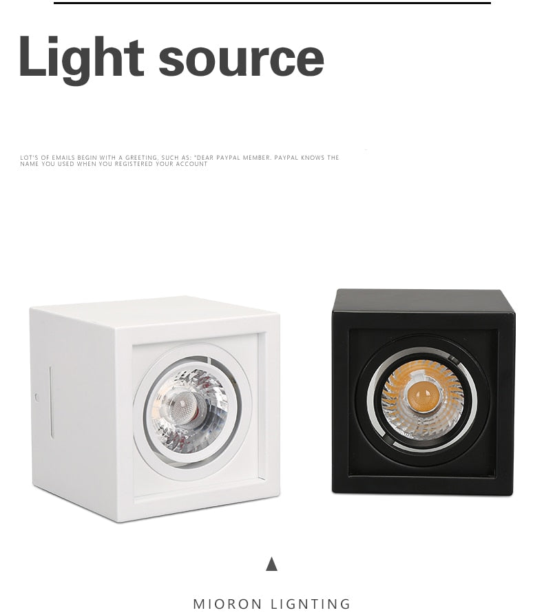 White Black High quality Surface Mounted adjustment LED COB dimmable Downlights ac85-265V 10W 20W LED Ceiling Lamp Spot