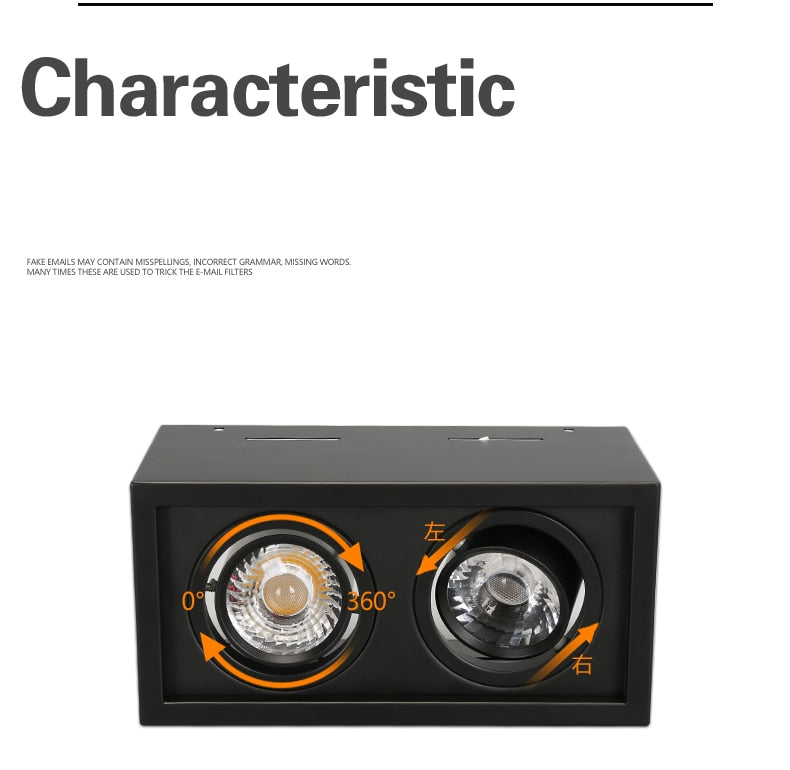 White Black High quality Surface Mounted adjustment LED COB dimmable Downlights ac85-265V 10W 20W LED Ceiling Lamp Spot