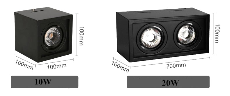 White Black High quality Surface Mounted adjustment LED COB dimmable Downlights ac85-265V 10W 20W LED Ceiling Lamp Spot